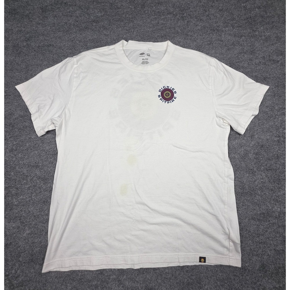 Spitfire x Dickies T Shirt Men's Large White *Stains Skater Skate